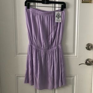 Becca Strapless Mini Dress In Purple